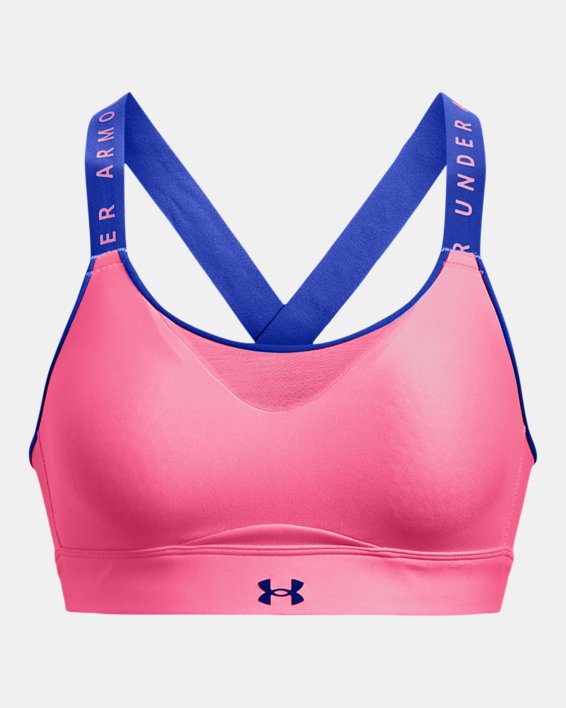 Damen UA Infinity High Sport-BH, Pink, pdpMainDesktop image number 8